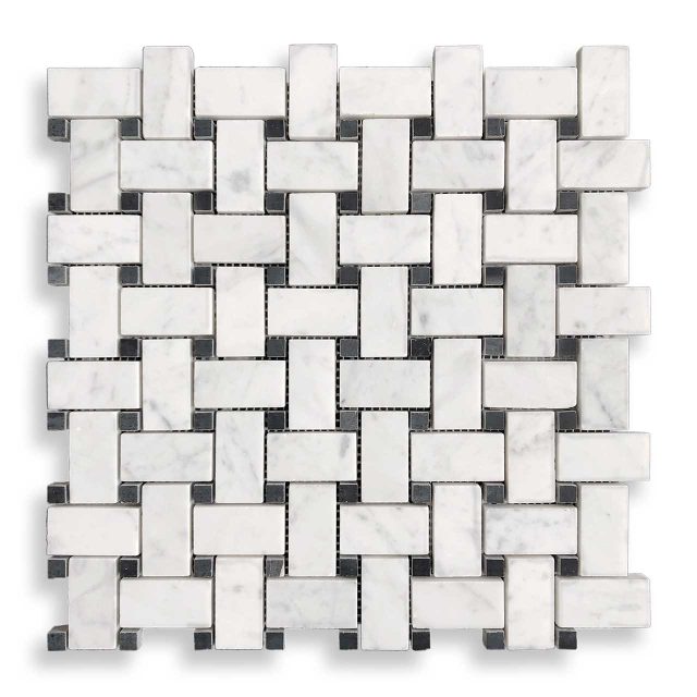 DL10100 Basketweave carrara c & nero marquinia