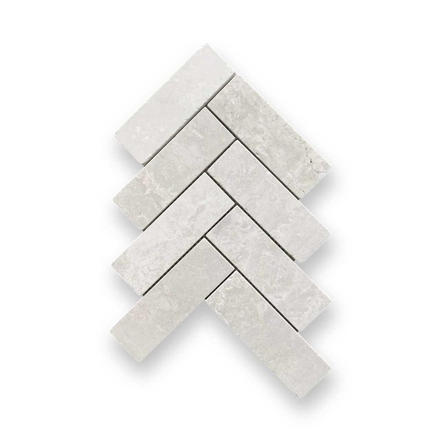 DT1890 Botticino Tumbled Herringbone Mosaic