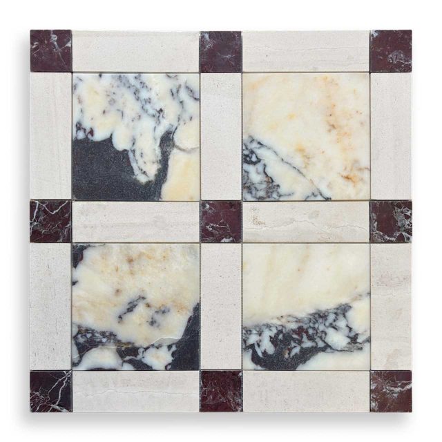 DT2368 Framed Calacatta viola, portugese beige, levanto honed