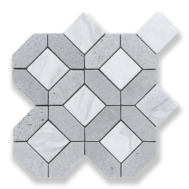DT1310 XL Grey Travertine + Volakas Honed